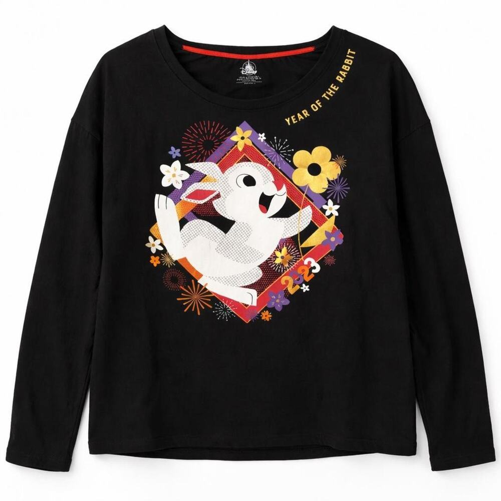 Disney bunny Rabbit black top Animal Cute Lunar New Year Collector twee dopamine